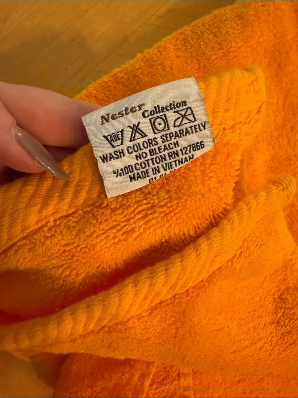 Orange 100% Cotton Plush Oversized Bath Towel 66x34.5